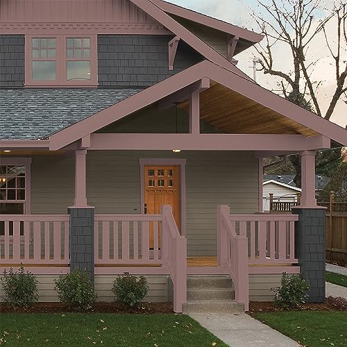 Glidden Total Exterior Paint & Primer All-in-One, Oakwood Brown/Red, Semi-Gloss, 1 Gallon - color: Oakwood Brown, size: 128 Fl Oz (Pack of 1)