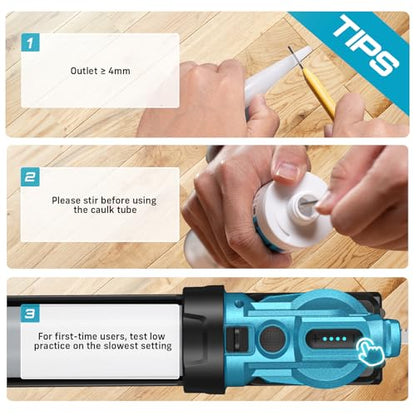 SEESII Electric Caulking Gun with a 2000mAh Batteries - color: Navy Blue
