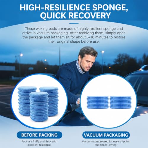 9 Pack Car Wax Applicator Pad 5 Inch, Foam Microfiber Applicator Pad for Car Buffing, Detail Polishing, Tire Shine Applicator, Cleaning and Fine Polishing