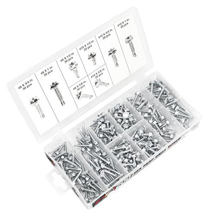 Performance Tool W5220 200-Piece Hex Washer Head Self-Drilling Screws Kit - style: 200pc Hex Washers Kit