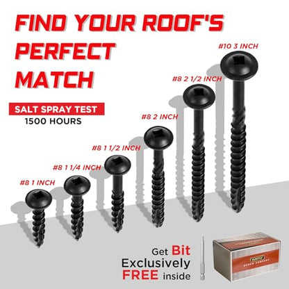 Pocket Hole Screws #8 x 2-1/2", 120 PCS Black Square Drive Wood Screws, Self Tapping Screws for Woodworking - size: #8 x 2-1/2"