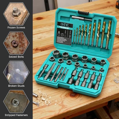 Bolt Extractor Kit & Screw Extractor Set, 40 Pcs - size: 40 Piece
