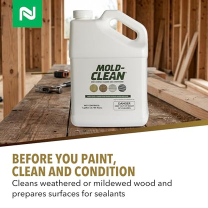 Nisus MOLD-CLEAN Wood Cleaner and Surface Conditioner, 1 Gallon