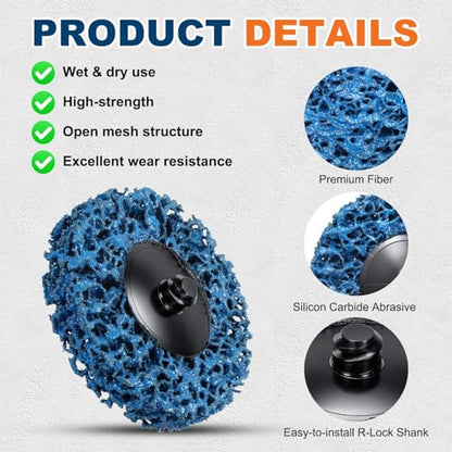 10 Pcs 3" Fine Grit Diamond Quick Change Easy Stripping Discs - size: 3"