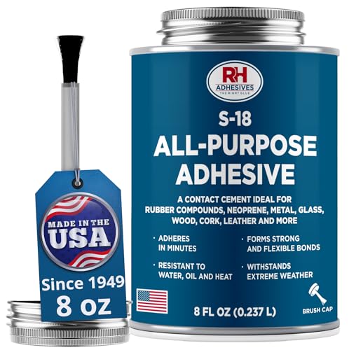 S-18 All-Purpose Adhesive 8 oz - Contact Cement for Headliner & Upholstery - size: 8 oz