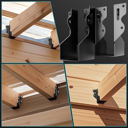 50 Pcs 2x4 Joist Hangers Black,18 Gauge Face Mount Joist Hangers 2x4 Deck, Rafter Brackets/Hanger, Hurricane Ties Brackets For Shed/Barn/Coop/Porch/Fence, Structurally Sound and Aesthetically Pleasing - size: 50 Pcs 2x4, style: Black Joist Hanger