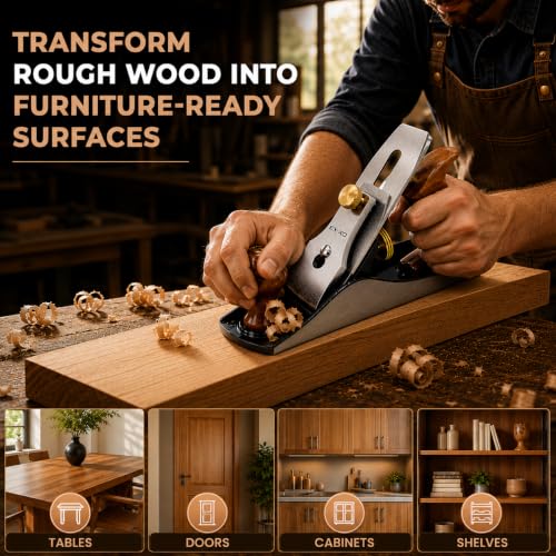 EX-XO No.4 Bench Hand Plane, 9-Inch Wood Planer with 2-Inch Cutter