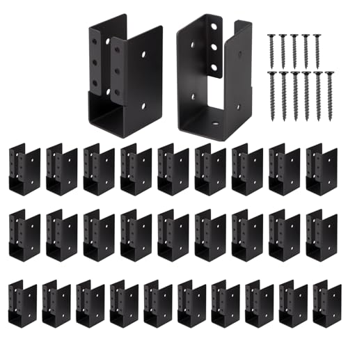 Gawicpy Concealed Joist Hangers, 30 Pcs 2"x4" Outdoor Trim Concealed Flanges with Screws, for Beam,Swing, Handrail,Fence (30, 2"x4") - size: 2"x4"