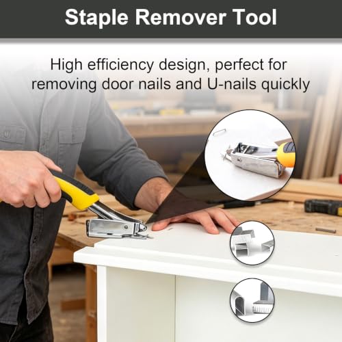 5 pcs Heavy Duty Upholstery Staple Remover Tool Set, Nail Puller Plier, Tack Lifter, Fastener Remover for Carpet,Furniture,Floor,Photo Frame,Wall with Zipper Bag - color: 5 Pcs
