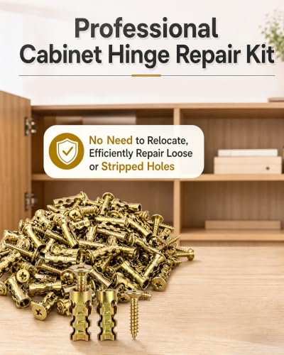 6×14mm Short Expansion Screw Set, 100Pcs Door Hinge Thread Repair Screws