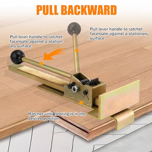 CNQLIS 2PCS Hardwood Flooring Jacks, Positioning Tool for Laminate - color: Brass