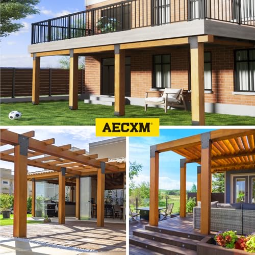 Aecxm 8"x8" (Actual 7.5"x7.5") Heavy Duty Post Caps Tie Brackets for Wood, Deck Post to Beam Connector Bracket（Serial Post） 3Pack - size: Series 8"×8"(Actual 7.5"×7.5")
