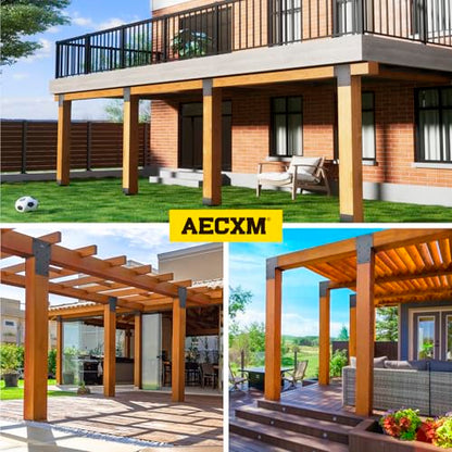Aecxm 8"x8" (Actual 7.5"x7.5") Heavy Duty Post Caps Tie Brackets for Wood, Deck Post to Beam Connector Bracket（Serial Post） 3Pack - size: Series 8"×8"(Actual 7.5"×7.5")