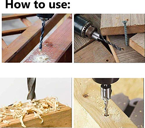 Rocaris 23-Pack Woodworking Chamfer Drilling Tool Set with Case