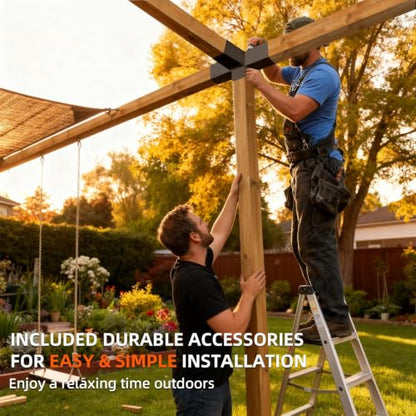 4-Way Pergola DIY Bracket,30° Up and 60° Down Slant Angle Brackets for 4" x 4"(Actual:3.5" x 3.5") Wood Post to Beams,Heavy Duty Roof Brackets for Outdoor Pavilion,Proch,Log Cabin(2pack)