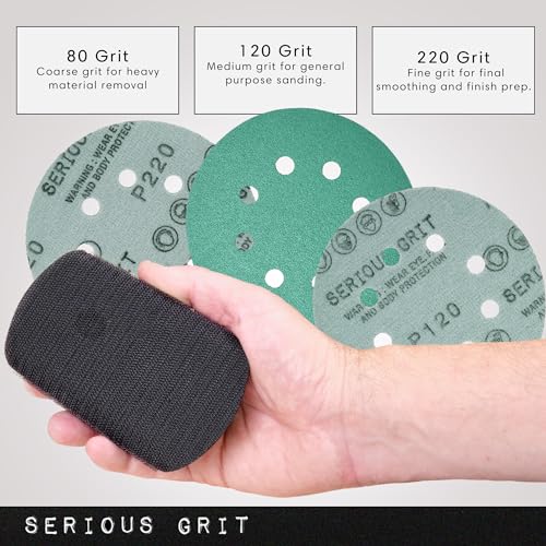 Serious Grit - 5-Inch Lunar Block Hook & Loop Foam Hand Sanding Block