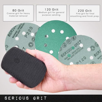 Serious Grit - 5-Inch Lunar Block Hook & Loop Foam Hand Sanding Block