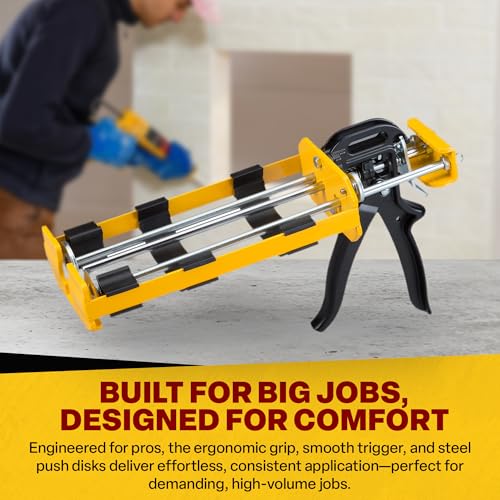 Dripless Brand DC600 Dual Component Adhesive Applicator | 22 oz Dual Cartridge Capacity | 26:1 Thrust Ratio | 1:1 or 2:1 Mix Ratio for High Viscosity Epoxy and Adhesives | Professional Grade - size: 600ml (22 oz)