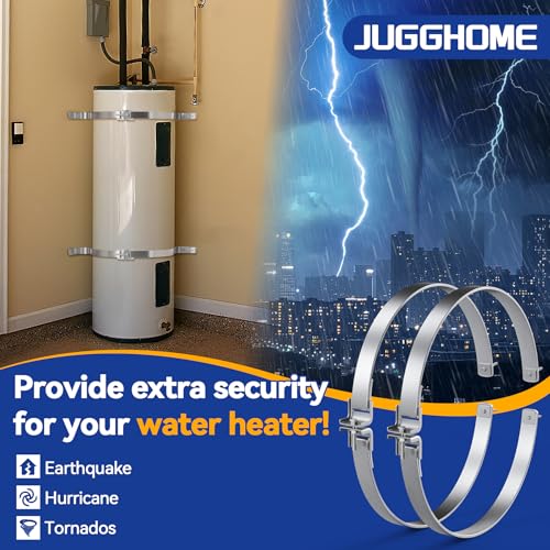 2 Sets Water Heater Strap Kit,Adjustable Water Heater Earthquake Strap,Water Heater Safety Strap for Water heaters up to 80 gallons with Installation Accessory