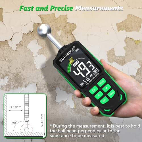 RDINSCOS Rechargeable Moisture Meter for Walls