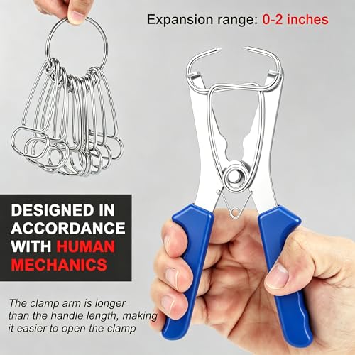 Miter Spring Clamps and Pliers Kit for Woodworking Picture Frames - color: Blue