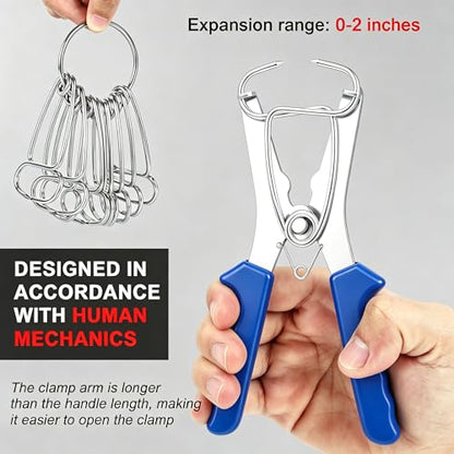 Miter Spring Clamps and Pliers Kit for Woodworking Picture Frames - color: Blue