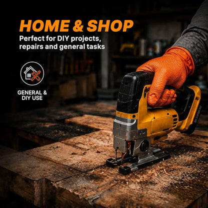 TitanFlex Heavy Duty Industrial Orange Nitrile Gloves, 8-mil, Gloves Disposable Latex Free with Raised Diamond Texture Grip, Powder Free, Rubber Glove, Mechanic Gloves,100-ct Box (XL) - color: 02 8mil (100ct), size: X-Large