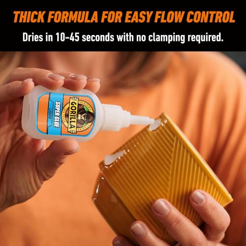 Gorilla Super Glue Value Size, Fast-Setting Strong Bond, 28 g - size: 28g