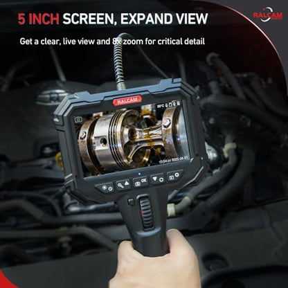 Ralcam Two-Way Articulating Borescope for Mechanic Automotive HVAC Wall - size: 4.9FT