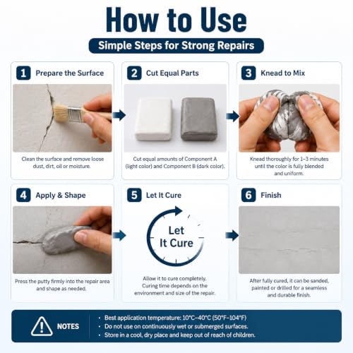 High-Strength Multi-Purpose Repair Clay, Strong Clay Iron Adhesive for Pipe Leaks, Tile Cracks, Wall Holes, Metal, Plastic, Ceramic, Wood, Glass, Kitchen Bathroom Garage DIY Repair, 3.52oz (1, 1) - color: 1