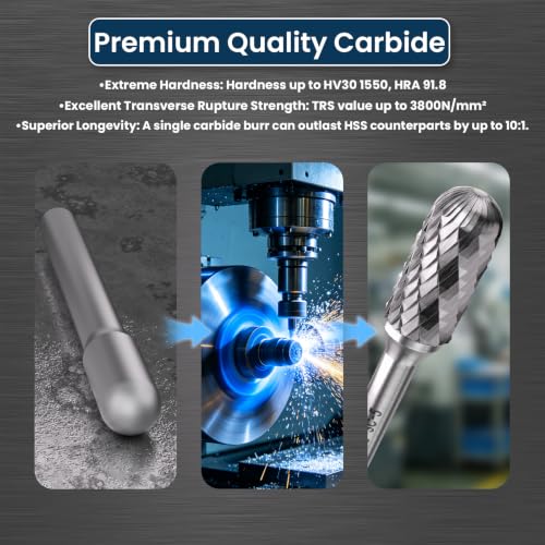 LU&MN SC-5 Tungsten Carbide Burr, 1/2" Head 1/4" Shank, 1 Pc - style: SC-5