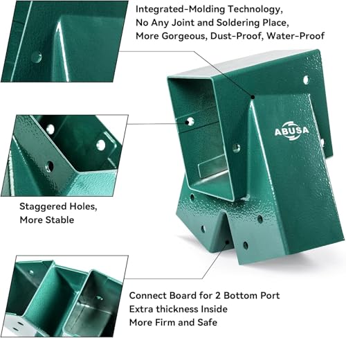 ABUSA Heavy Duty Swing Sets Brackets Including 2 Green A-Frame Swing Set Brackets 2 Green Swing Seats and 4 Greenn Swing Hangers for Playground Equipment Mounting Parts Hardware Included (G007) - color: G+g