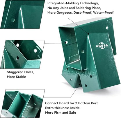ABUSA Heavy Duty Swing Sets Brackets Including 2 Green A-Frame Swing Set Brackets 2 Green Swing Seats and 4 Greenn Swing Hangers for Playground Equipment Mounting Parts Hardware Included (G007) - color: G+g
