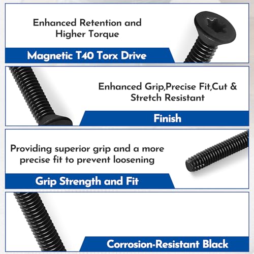 1/4"-20 x 1-1/2" Flat Head Thread Forming & Cutting Screws Trailer Deck Screws, Steel Floorboard Thread Cutting Screws for Wood & Metal, Black Phosphate,T-30 Drive and 7/32 Drill bit - size: #1/4-20*1-1/2"