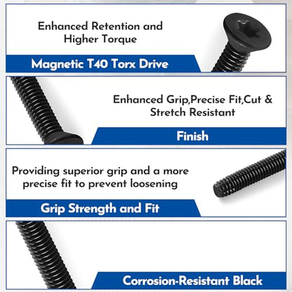 1/4"-20 x 1-1/2" Flat Head Thread Forming & Cutting Screws Trailer Deck Screws, Steel Floorboard Thread Cutting Screws for Wood & Metal, Black Phosphate,T-30 Drive and 7/32 Drill bit - size: #1/4-20*1-1/2"