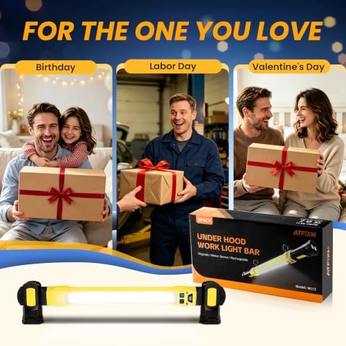 2Pack Magnetic Under Hood LED Work Light Bar with Motion Sensor