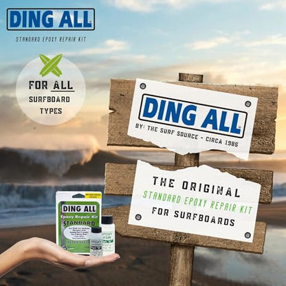 Ding All Standard Epoxy Resin Ding Repair Kit - 3 oz Complete Fiberglass/Resin Repair kit