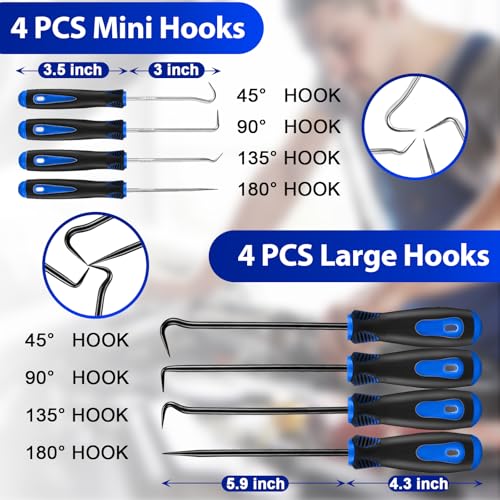 Keze 17 Pcs Hook and Pick Set Auto Trim Removal Tool Kit - color: Blue-17 Hook and Pick Set