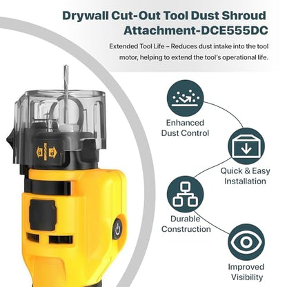 Replacement Dust Shroud for DCE555DC Drywall Cut-Out Tool – Heavy-Duty Dust Cover for Cleaner, Safer Cutting
