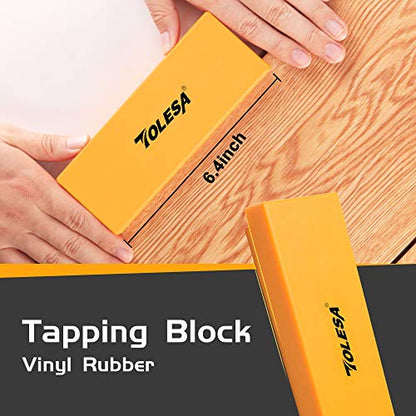 TOLESA Laminate Wood Flooring Installation Kit Vinyl Flooring Tools with 30 Spacers, Heavy Duty Pull Bar, Durable Solid Rubber Tapping Block, Non Slip Soft Grip Double Faced Mallet, Foam Knee Pads
