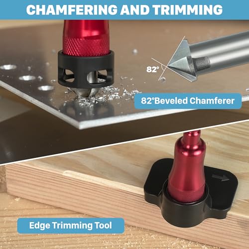 KEENTECH 10-in-1 Countersink Drill Bit Set with Ball Bearing Depth Stop - style: Countersink Bits