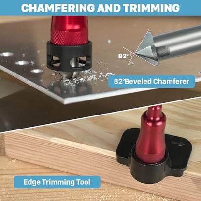 KEENTECH 10-in-1 Countersink Drill Bit Set with Ball Bearing Depth Stop - style: Countersink Bits