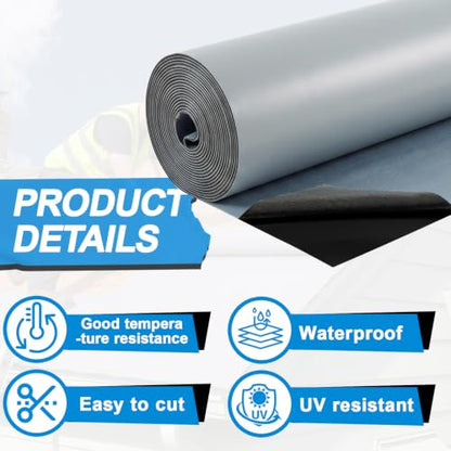 Waterproof Roof Repair Tape, TPU, 33 Feet Length, 40 Inch Width - color: Gray, size: 40in X 33ft