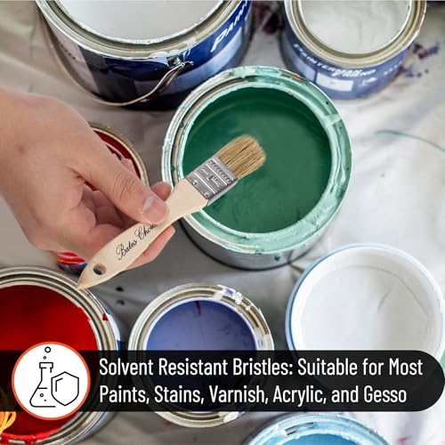 Bates- Chip Paint Brushes for Painting, 1 Inch, 24 Pack, Wood Handle, Natural Bristle Paint Brush - size: 1 Inch, 24 Pack