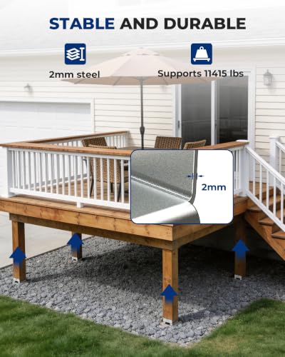 Actual 6x6 Post Base Deck Brackets for Porch, Pergola, Fence 4PCS