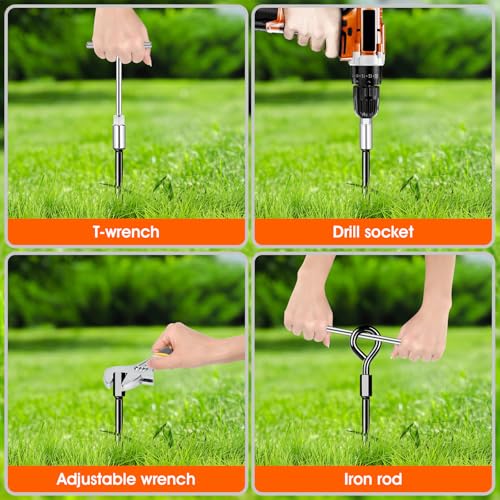Ground Anchors Screw in Trampoline Anchors Heavy Duty Ground Stakes