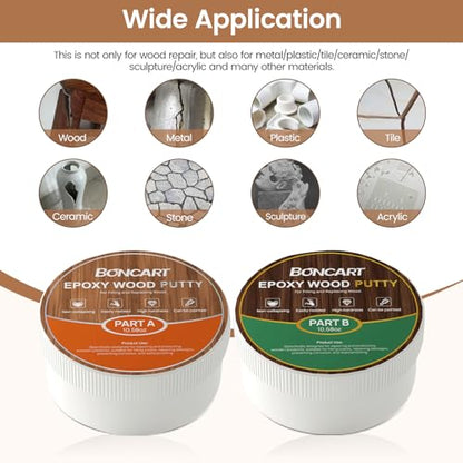 Boncart 21.16 oz 2-Part AB Epoxy Wood Putty - color: White