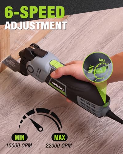 WORKPRO 400W Corded Oscillating Multi-Tool Kit - size: Corded 400 W