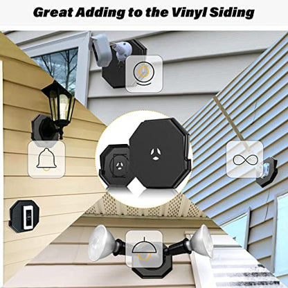 Vinyl Siding Mounting Blocks, Siding Mounting Kit, 130110006001 Octagon Mount Block, Mounting Plate for 1/2 inch Lap and 4 inch to 10 inch Height Siding, Black, 2 Pack - style: Black