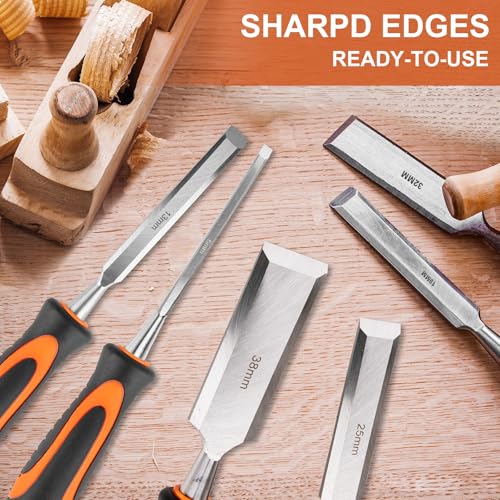 11PCS Wood Chisel Sets((1/4", 1/2", 3/4", 1", 1-1/4", 1-1/2")